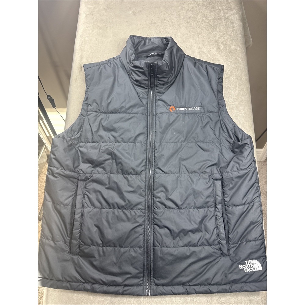 North Face TNF‎ Everyday Insulated Vest Mens XL Black Puffer Vest Logo  EUC Nice